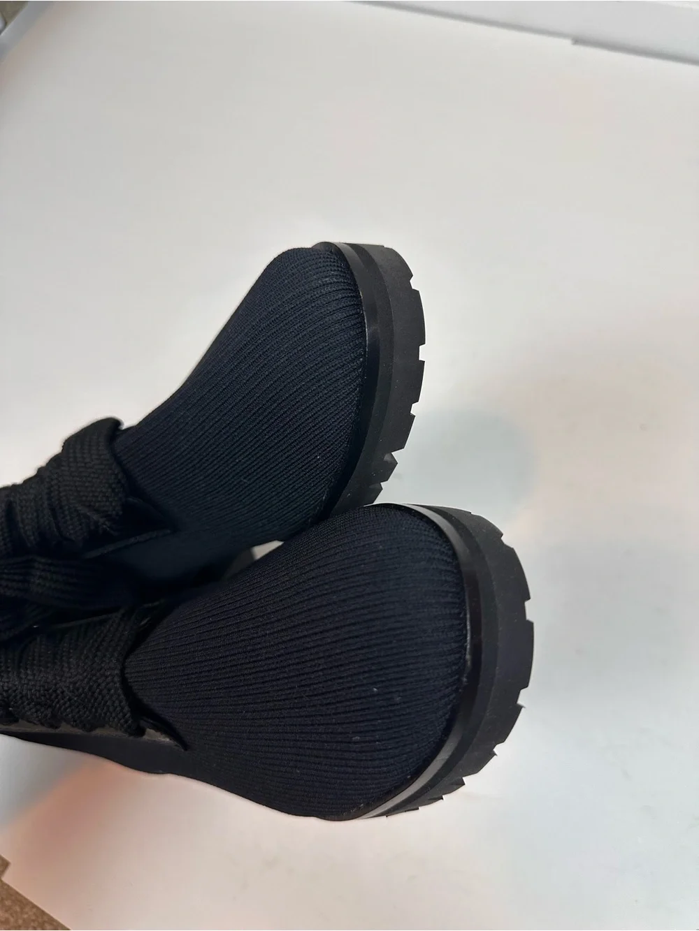 Kate Spade Merigue Black Knit Lace Up Combat Boots Women’s 8.5B